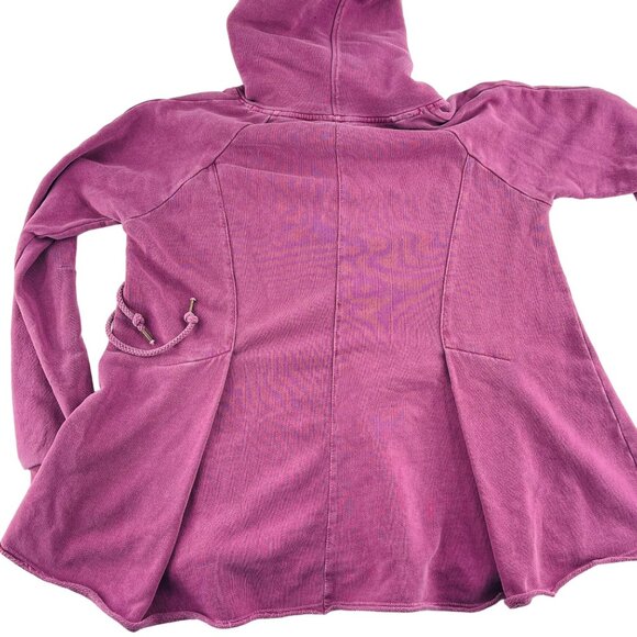 Anthropologie Mauve Cotton Flared Hoodie Sweatshirt M - Picture 5 of 5